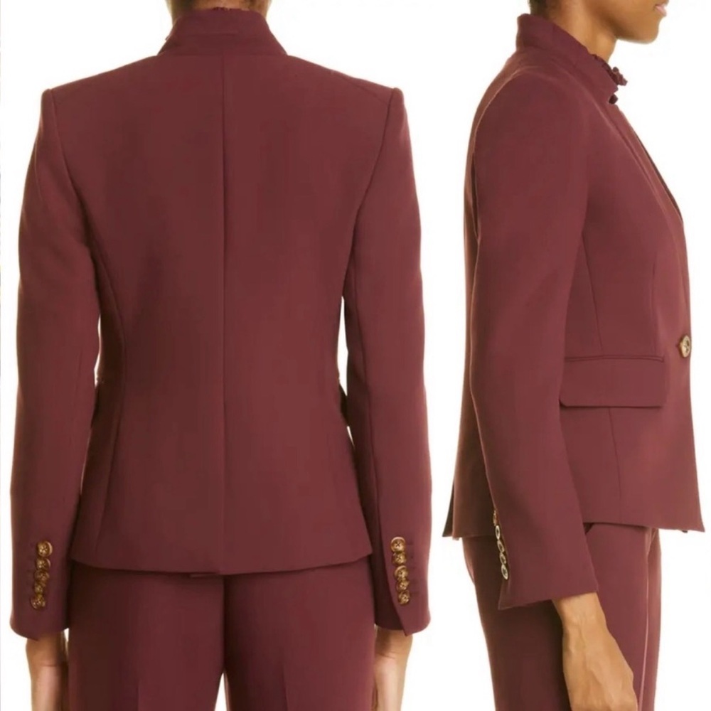Veronica Beard Farley Stand Collar Blazer in Merlot Sz 6 - Picture 3 of 9